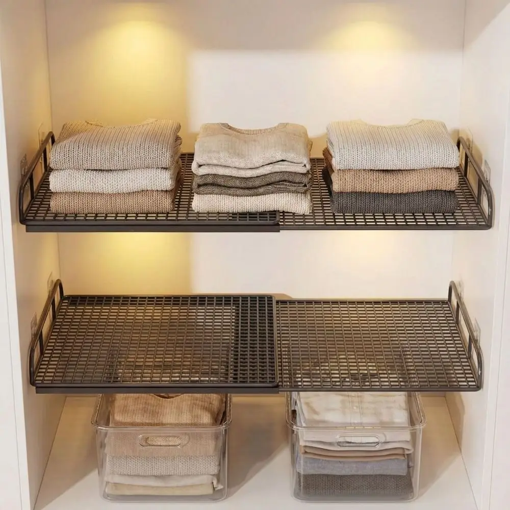 

Cartoon Steel Expandable Cabinet Sorting Board No-Drill Adjustable Wardrobe Divider Board Layered Partition Rust-proof