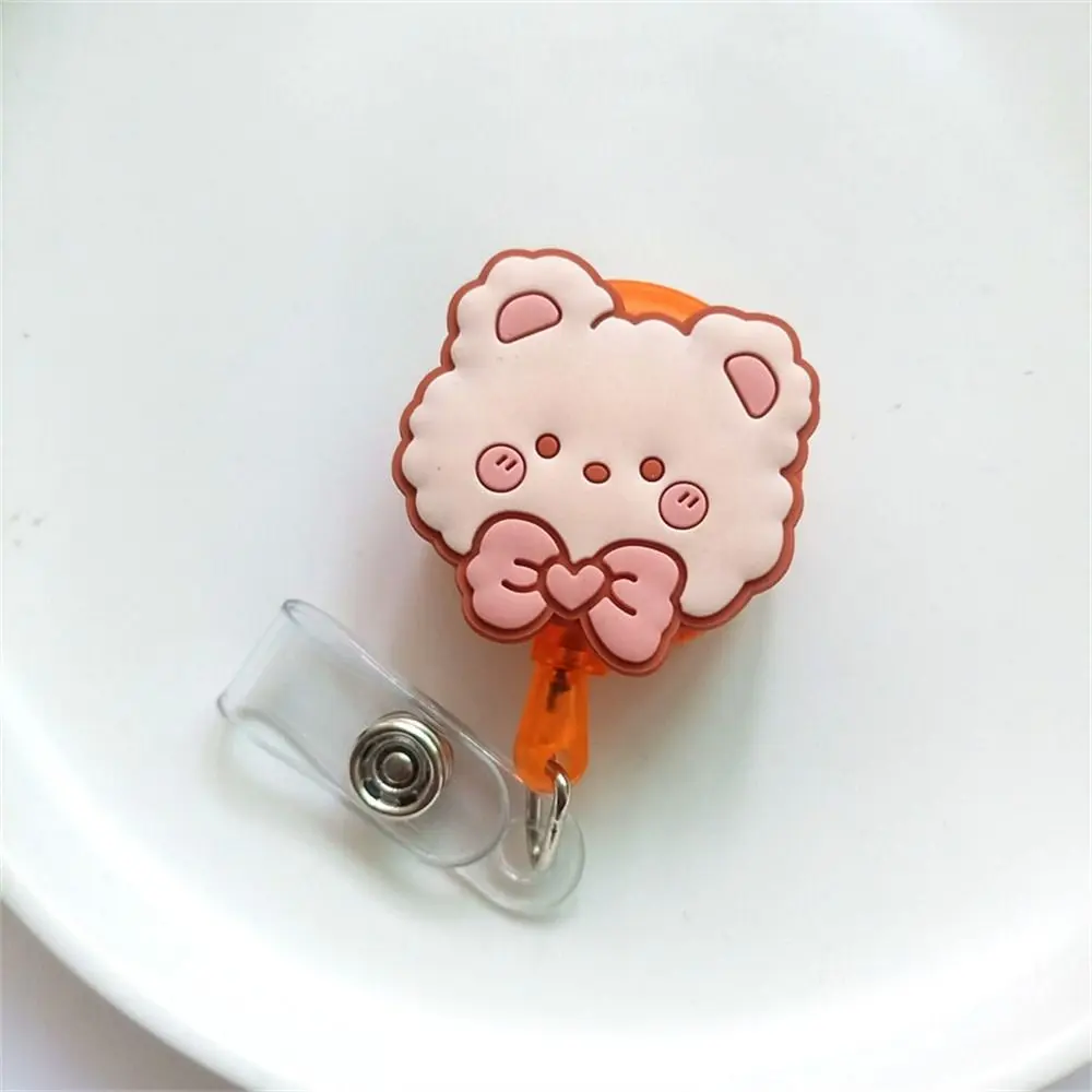 Cartoon Animals Nurse Badge Reel Bear Rabbit Name Tag Retractable Badge Holder ID Card Work Card Easy Pull Buckle Hospital Use