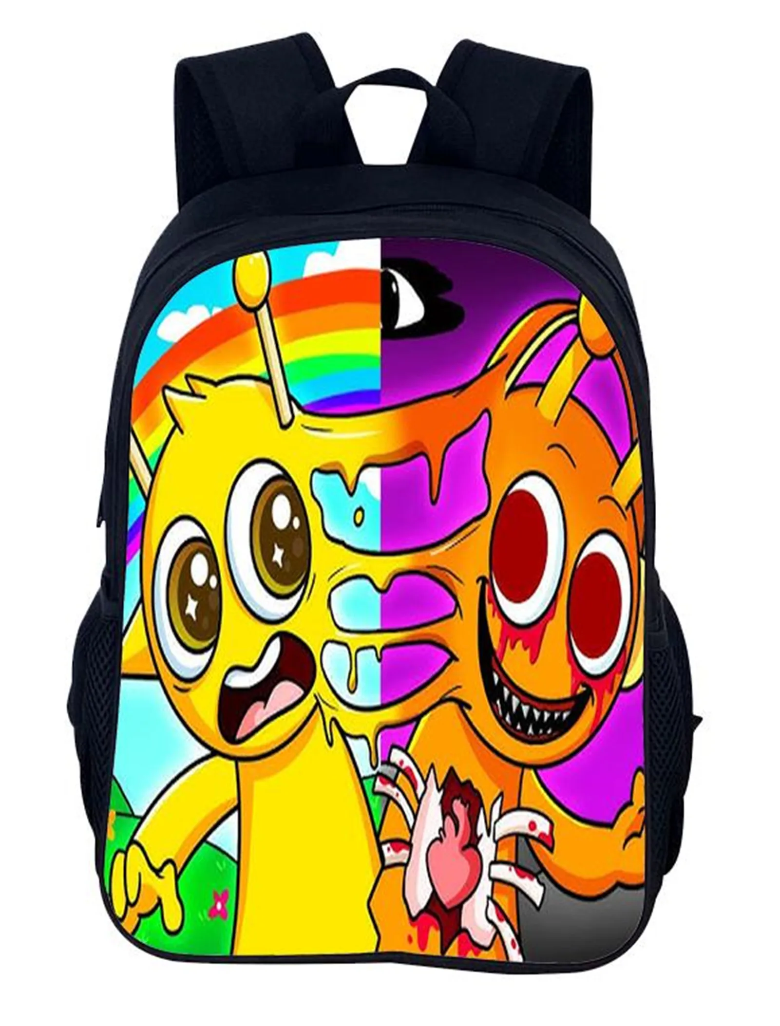 Cute Cartoon Sprunki Backpack Kids Back to School Bags Casual Student Daypack,Boy Girl Lightweight Laptop Computer Bag