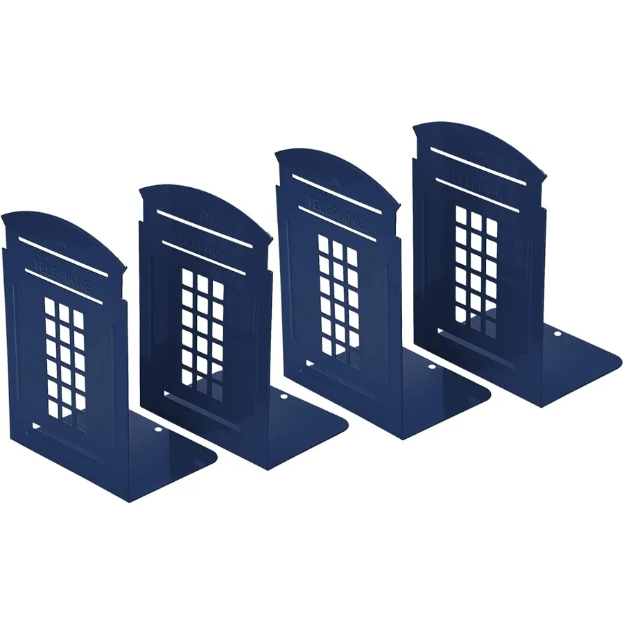 4 عبوات من نهايات الكتب المعدنية للأرفف الدفتين المزخرفة لكشك الهاتف غير قابلة للانزلاق الدفتين شديدة التحمل لتنظيم الكتب ماغا