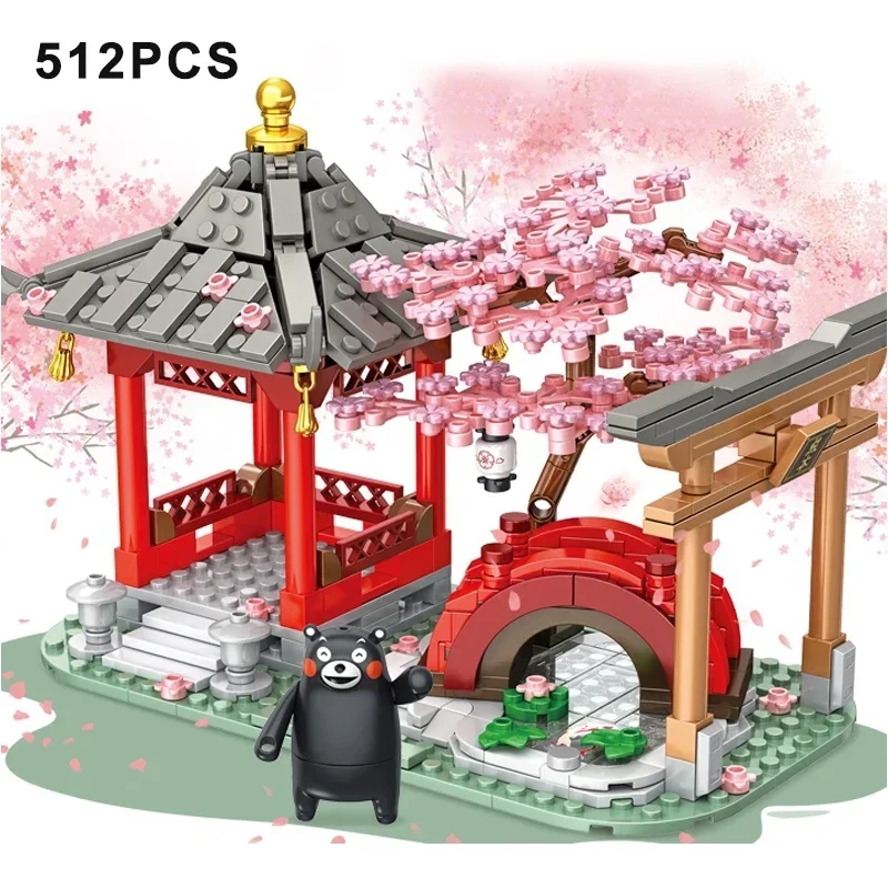 

PANLOS город плюшевый мишка кафе дом строительные блоки творческая комната магазин рамэн ресторан сборка кирпичи игрушки для девочек подарки для детей