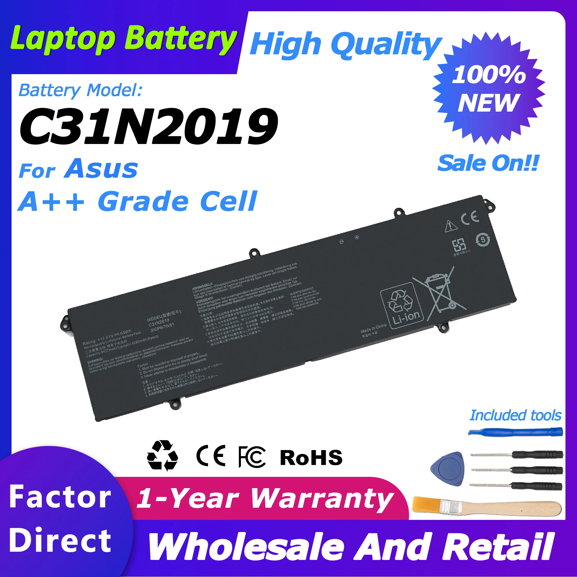 

C31N2019 6427mah C31N2019 Battery for Asus M7400Q/M3401Q/K3400P series M3500QC/K3500P/C31N2019 Laptop Batteries