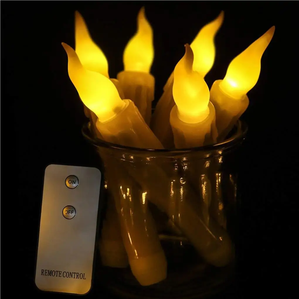 7 個 LED ワイヤレスリモコンキャンドルフレームレスキャンドルライト軽量キャンドルランプ休日パーティー誕生日