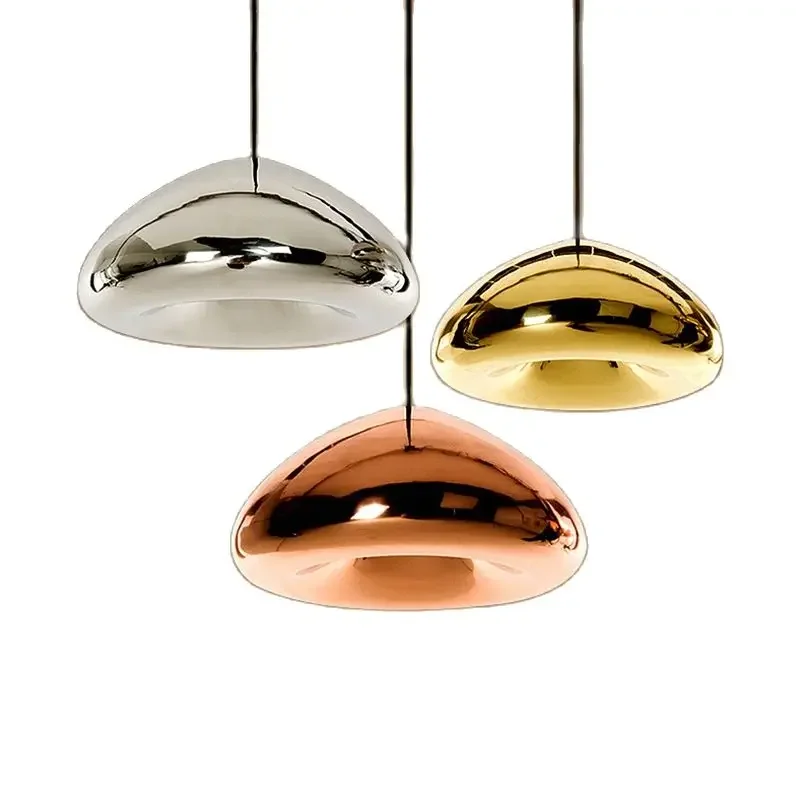 Imagem -02 - Nordic Postmodern Lâmpadas Pingente Golden Chrome Rose Gold Vidro Led Teto Lustre E27 Pendurado Luz Living Sala de Jantar Decoração