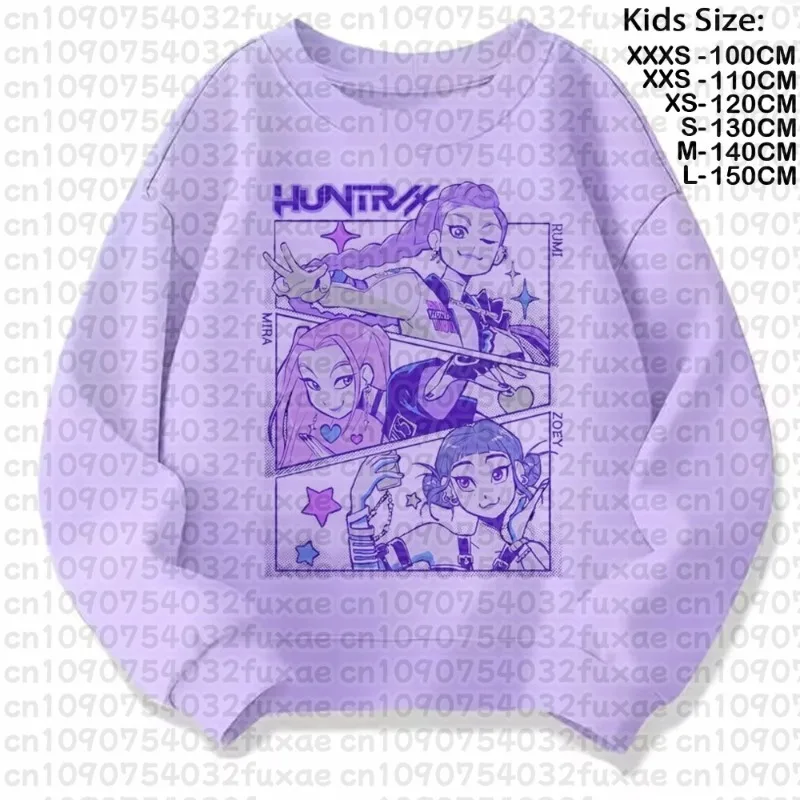 

Movie Fans Gift Hoodie Manga Kids Huntrix Kpop Demon Hunters Children's Sweatshirt Cute Tiger Harajuku Hoody for Boys Girls