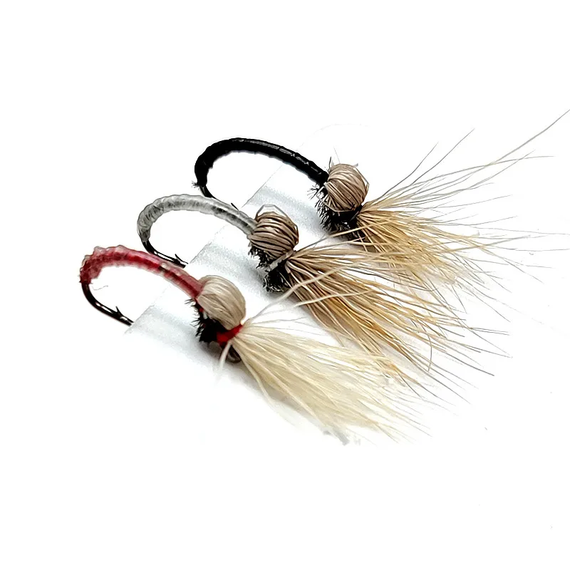 KKWEZVA 18pcs fly fishing bait Deer hair making nymph bait with peacock feathers imitating insects