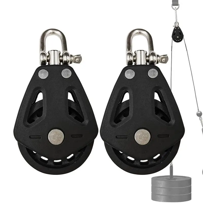 

Wire Rope Pulley Stainless Pulley 2pcs Silence Rotation Traction Wheel Pulley Block Rope Runner Heavy Duty Lifting Rope Pulley