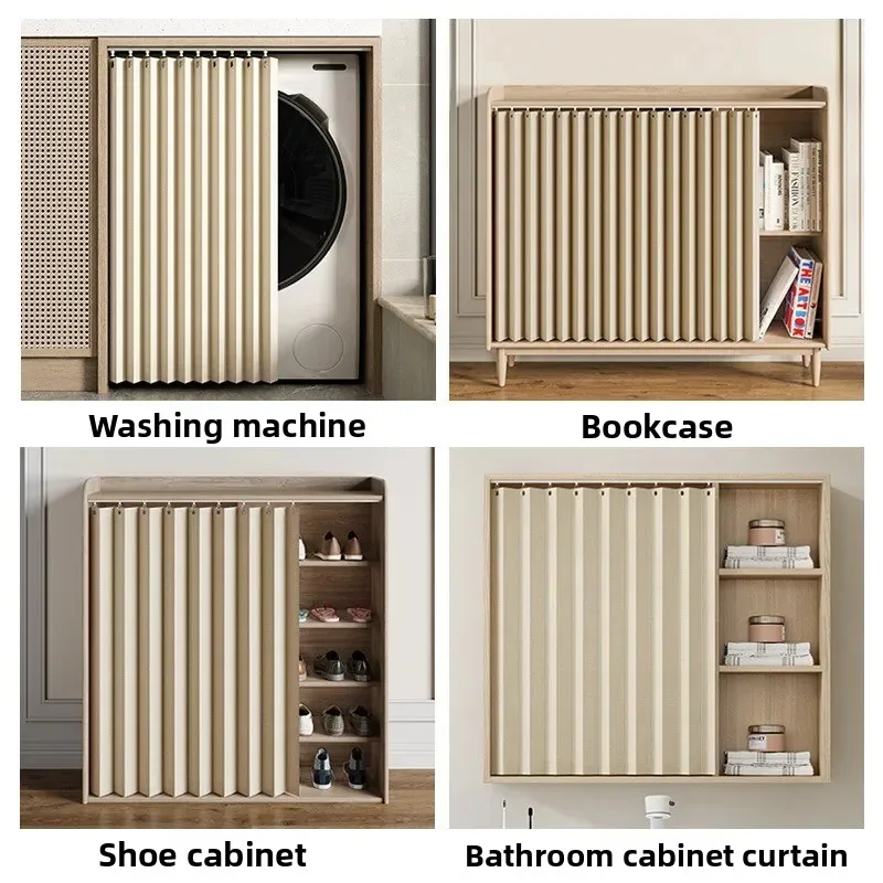 

Складные шторы для стиральной машины на балконе, пылезащитные солнцезащитные шторы, водонепроницаемые чехлы для умывальника, защитные шторы для шкафа