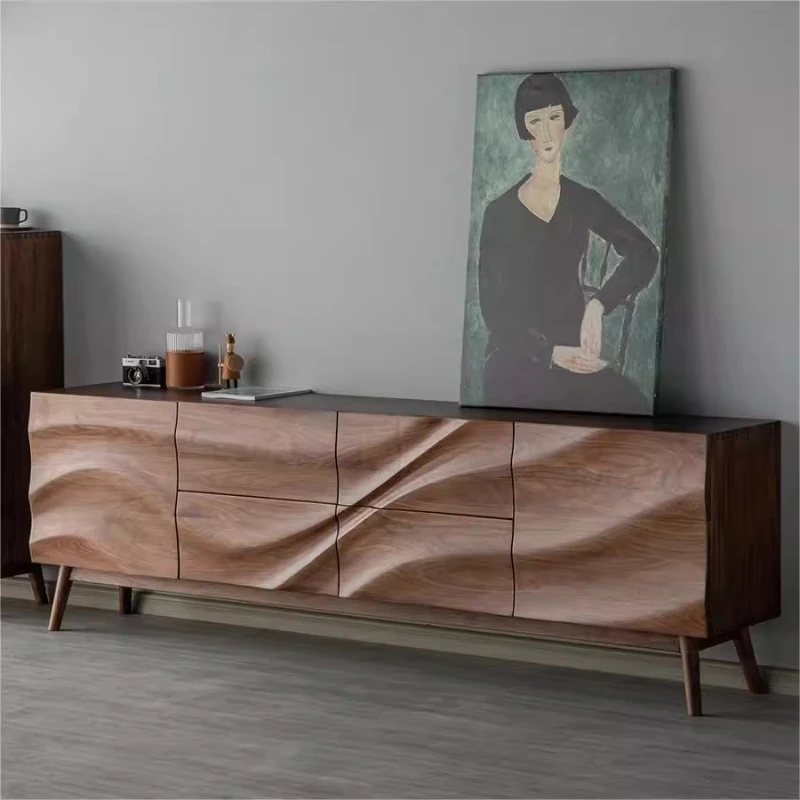 

Design 85 Inch Tv Cabinet Brown Wooden Drawers Walnut Universal Modern Tv Stand Living Room Tall Fernsehen Tisch Furniture Home