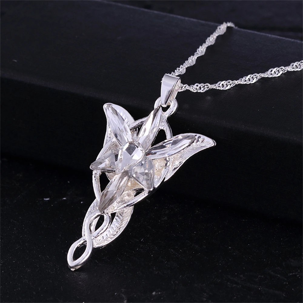 موضة Arwen Evenstar قلادة الجان الأميرة كريستال مكعب زركونيا حجر قلادة مجوهرات للنساء هدايا