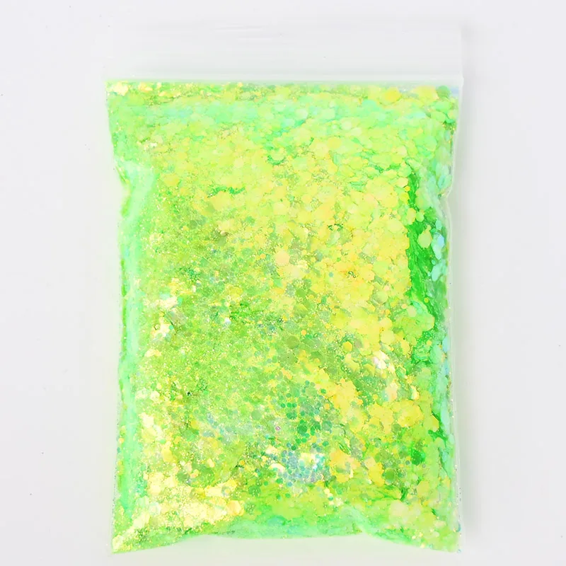 50g Color Shifting Holographic Hexagon Nail Sequins Mixed Size Iridescent Chunky Flakes for Nail Art Resin DIY Crafts Decoration