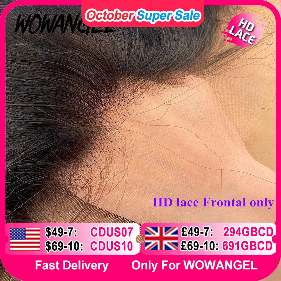Wow Thiên Thần 13X6 HD Ren Phía Trước Vô Hình HD Ren Trong Suốt Làm Tan Chảy Da Thẳng 13X4 HD Ren chỉ Có Tóc Remy Trước Nhổ