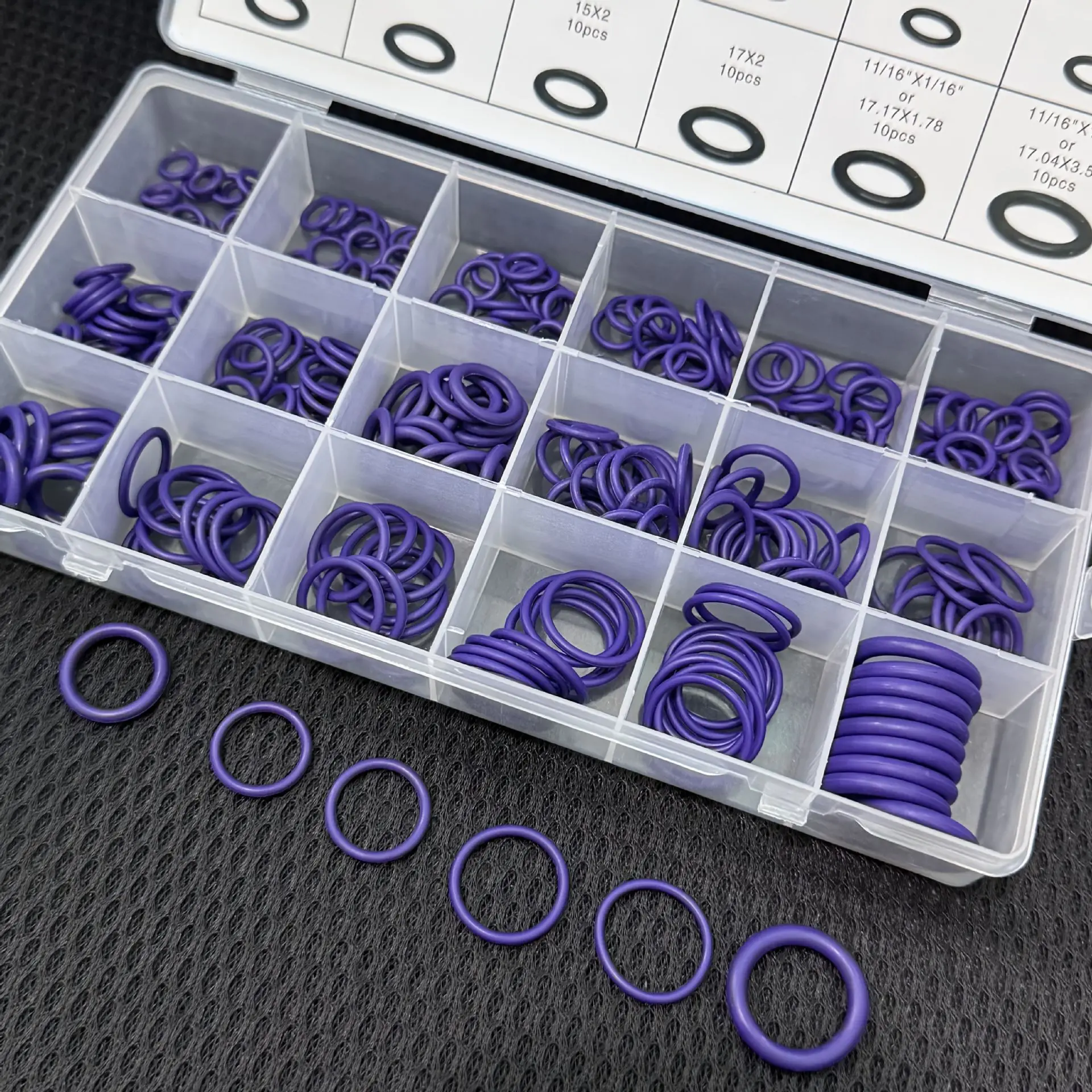 O-Ring Repair Box, Auto Air Conditioner Compressor Repair Kit 595pcs 530pcs 270pcs Green, Purple