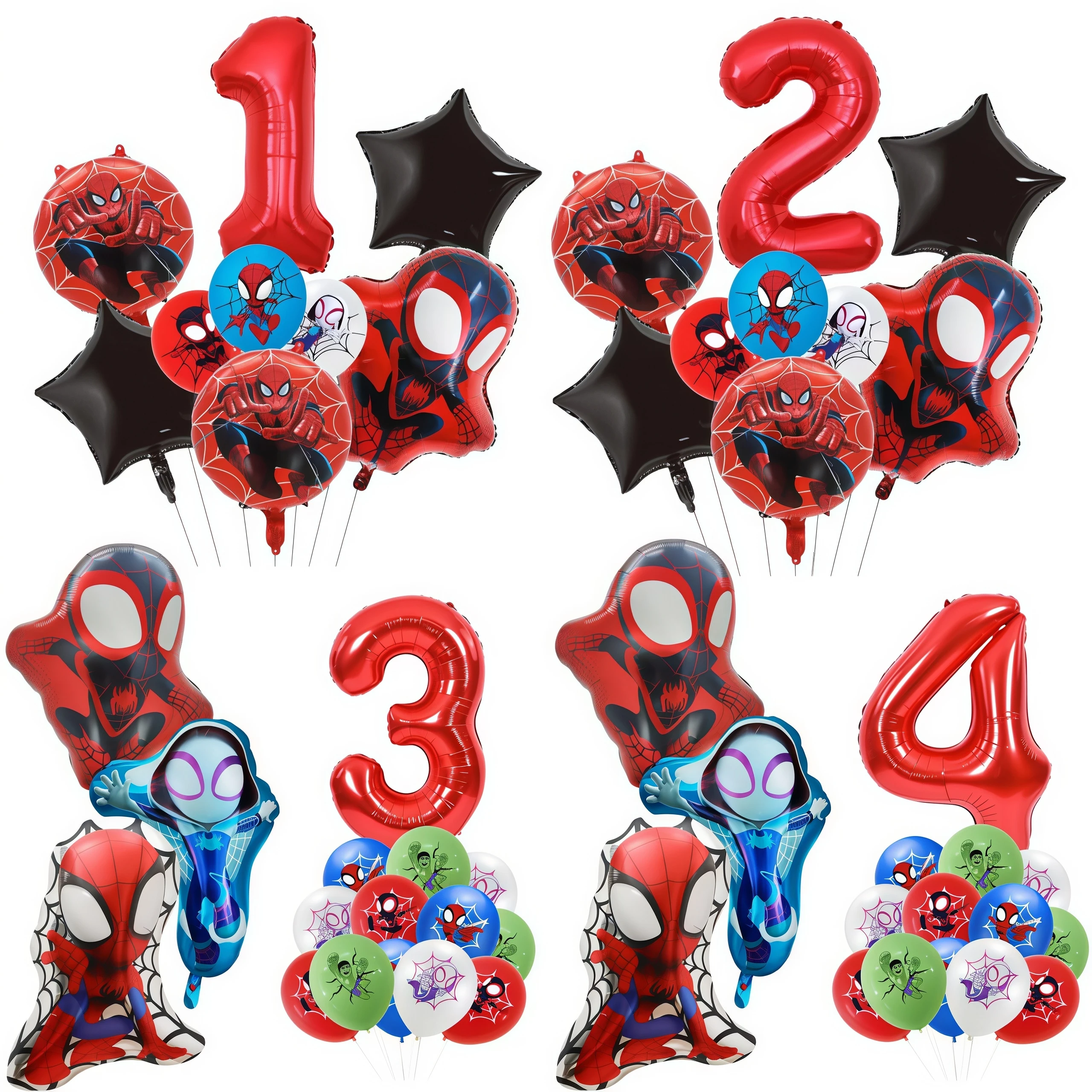 Zestaw balonów Spidey i jego niesamowity przyjaciel, balon foliowy Spiderman, balon na urodziny dla chłopców, dekoracja urodzinowa dla dzieci, balon na baby shower, globos