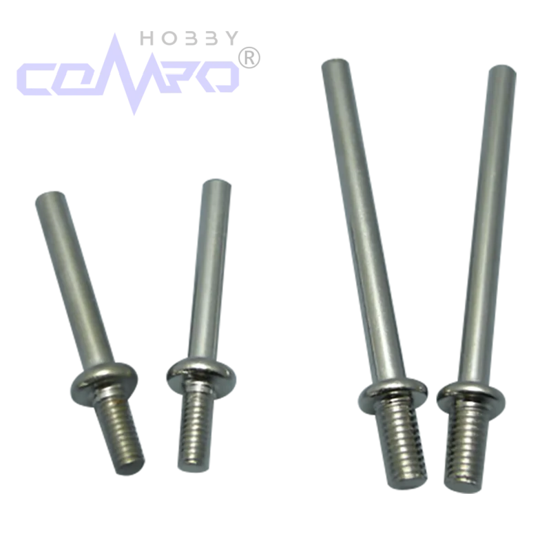 4 Pcs Metal Steel Wheel Axles Shaft With Self-locking Nuts And Wheel Collar Locker Landing Gear Assembly For RC Airplane Model