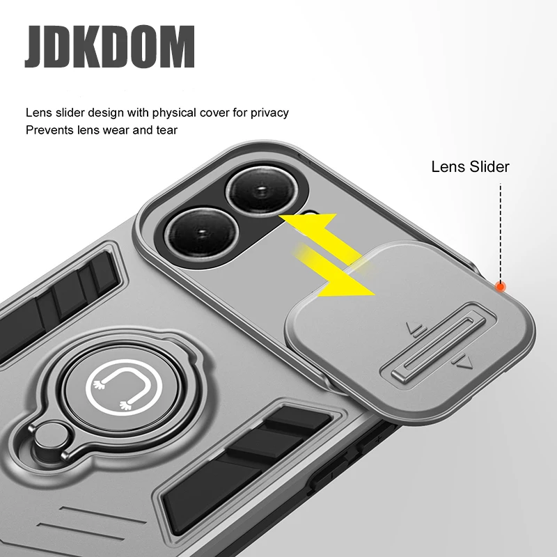 JDKDOM للصدمات الشريحة دفع نافذة قوس جراب هاتف ل Xiaomi Poco X7 X6 M6 Pro غطاء مغناطيسي ل Xiaomi Poco C71 C65 #2