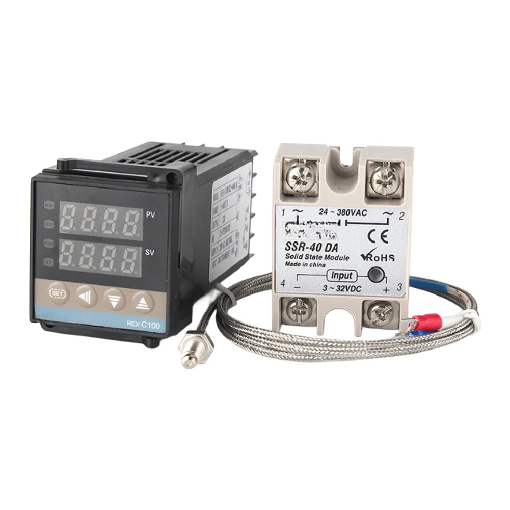 REX-C100 Thermostat Kit Solid State Temperature Controller V*DA Module 100DA Display for m6 Mounting Heatsink 48x48mm