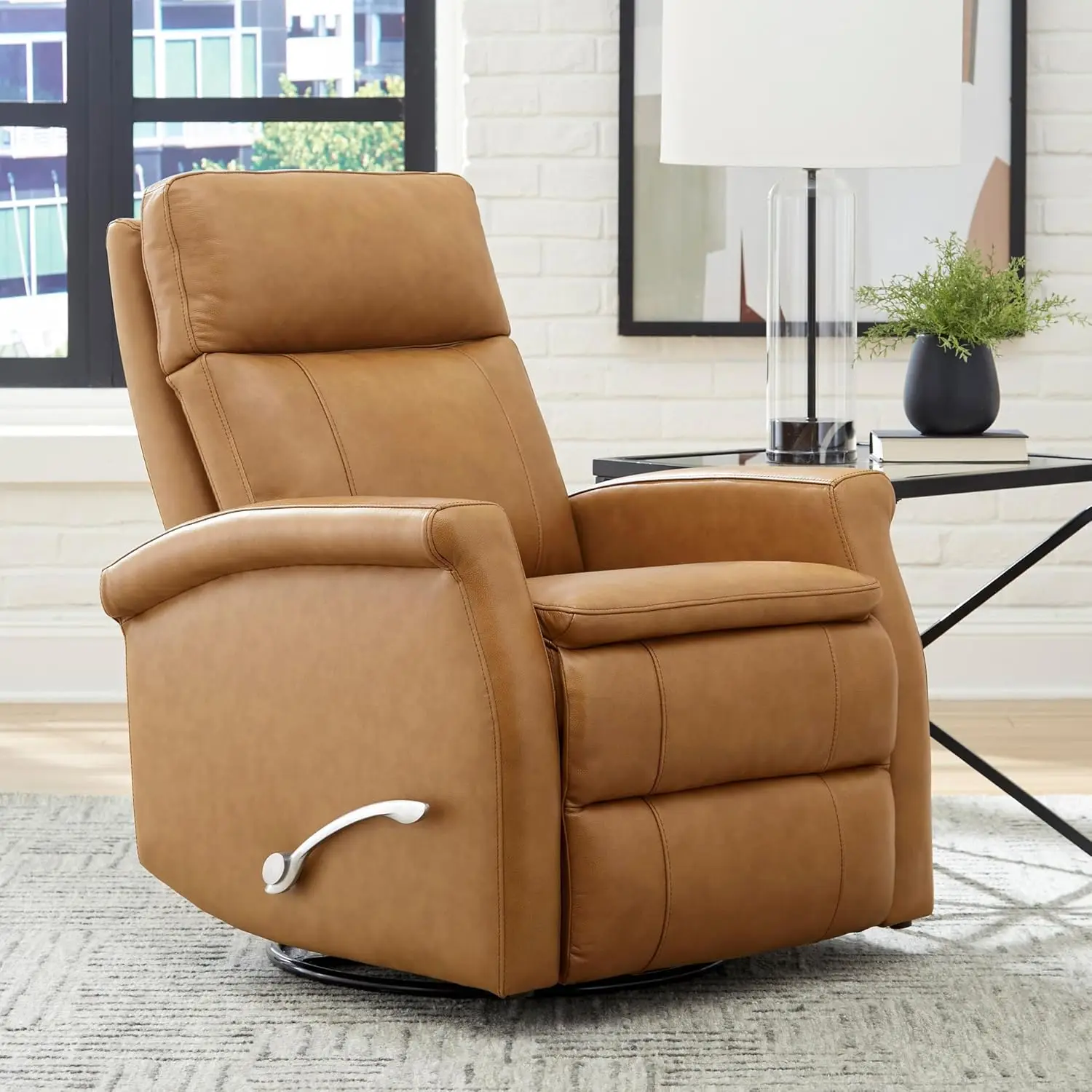 Swivel Glider Recliner Chair, Manual Reclining Armchair with 360° Rotation & Rocking Motion for Living Room, Customized