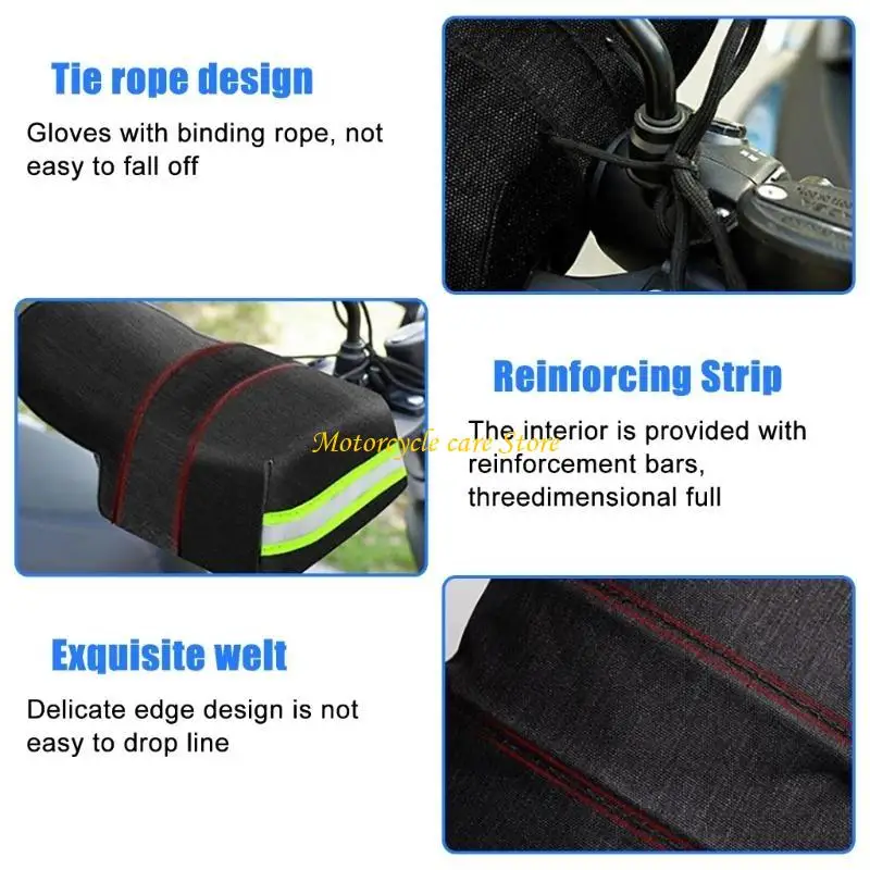 U75F Easy to Install Motorcycle Handlebar Mittens Motorcycle Hand Warmers Providing Superior Warmth for Commuting & Tourings