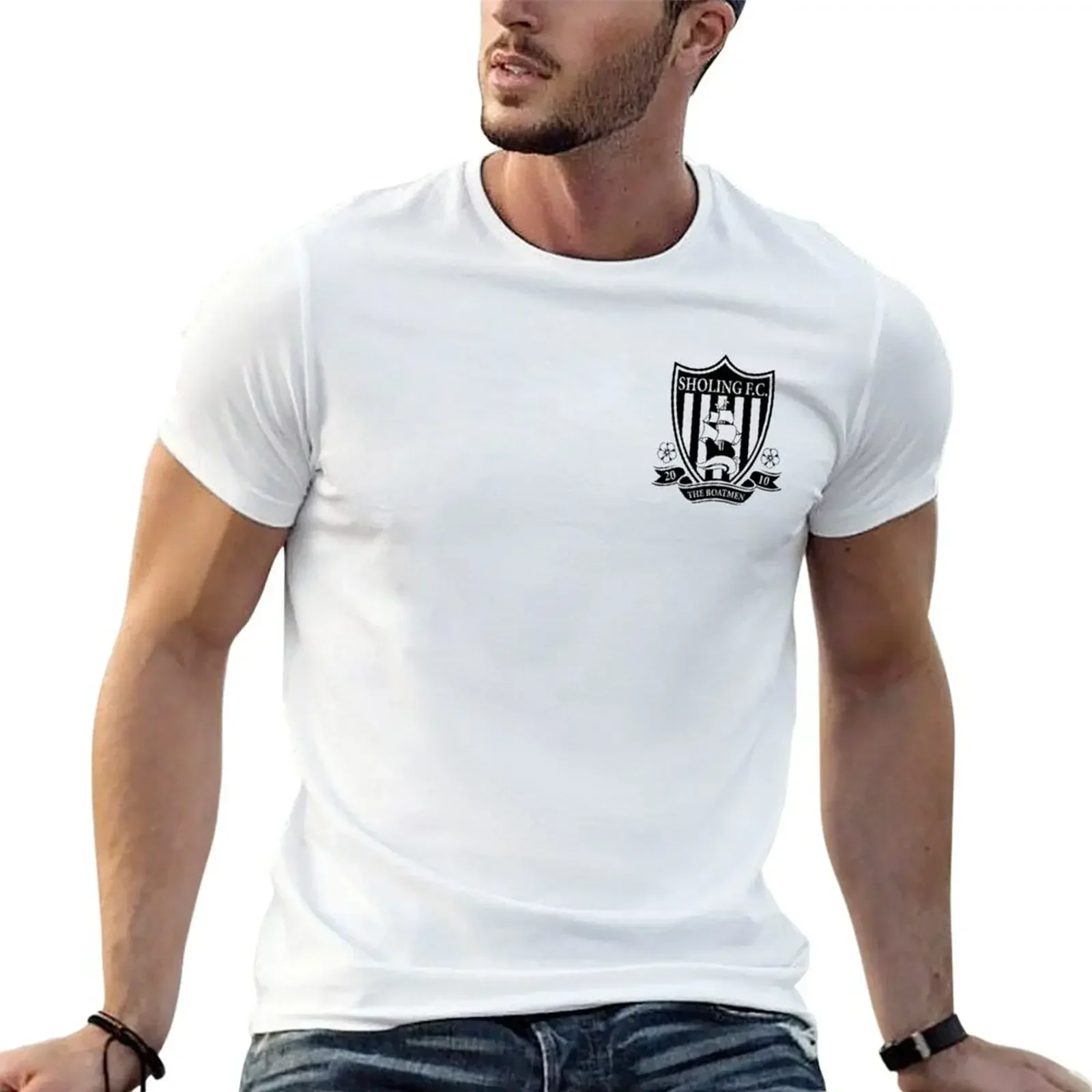 Sholing FC Crest Stencil T-Shirt cute tops customs design your own plus size clothes korean fashion t shirt men 100℅ cotton