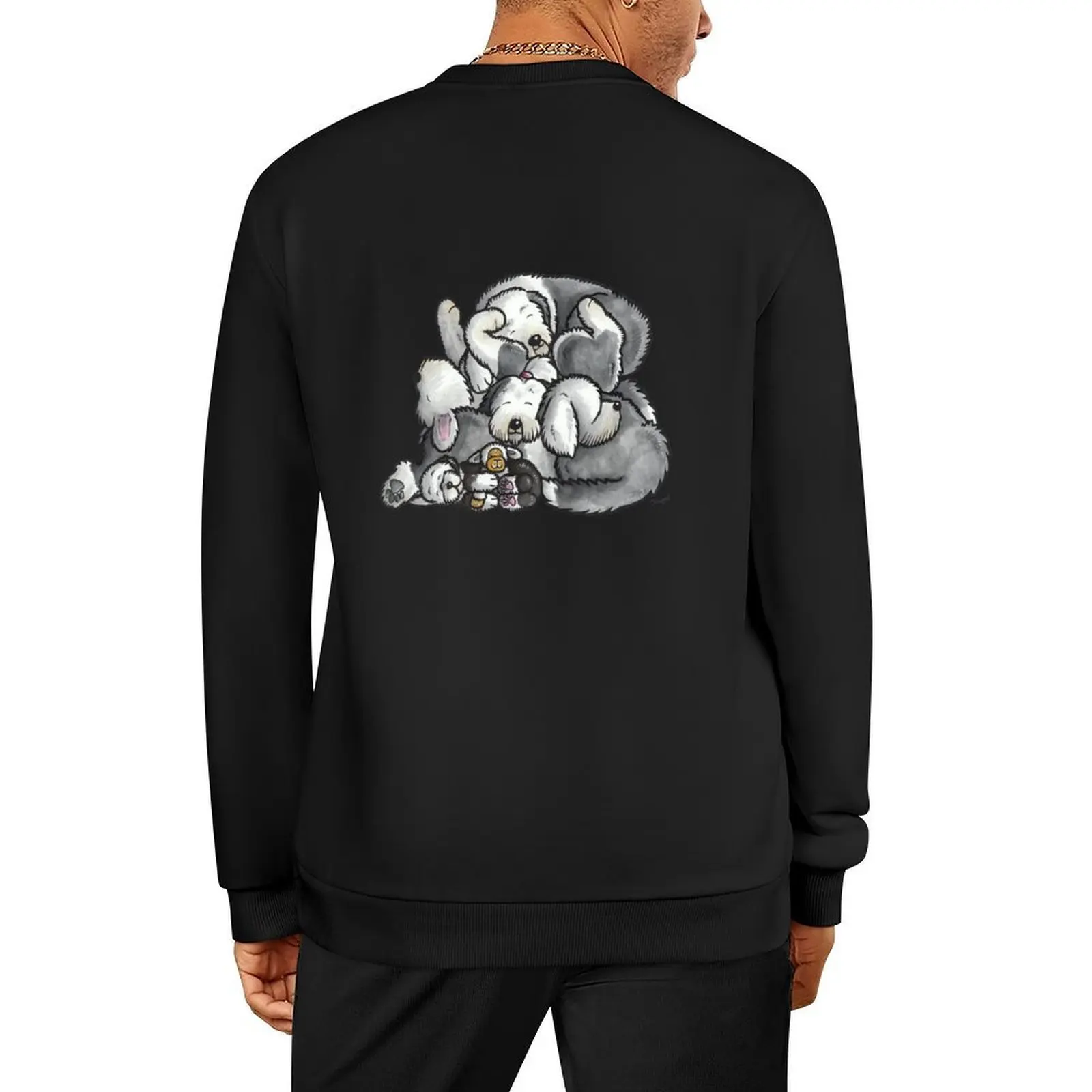 

Old English Sheepdog - sleeping pile cartoon Pullover blouse men's coat aesthetic clothing tracksuits men's sweatshirts