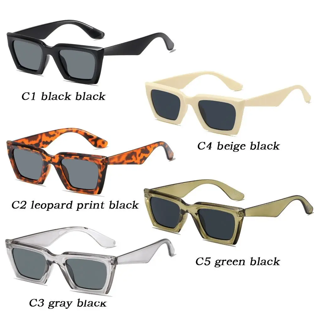 Punk Square Frame Sunglasses Street Style Summer Decoration Black Shades Glasses Sun-Protective Outdoor Accessories