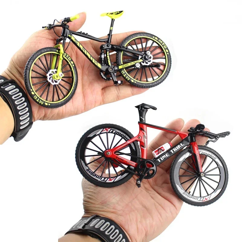 Mini-legering MTB-racefietsspeelgoed Realistisch gegoten metalen model voor spannend vingerraces, perfect voor verzamelaars en kinderen