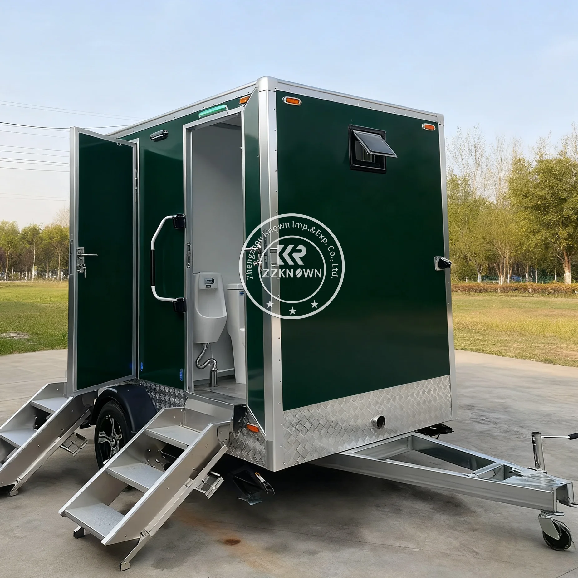 

Luxury Events Camping Toilet Trailer Outdoor Restroom Portable Public Mobile Bathroom Trailer for Events