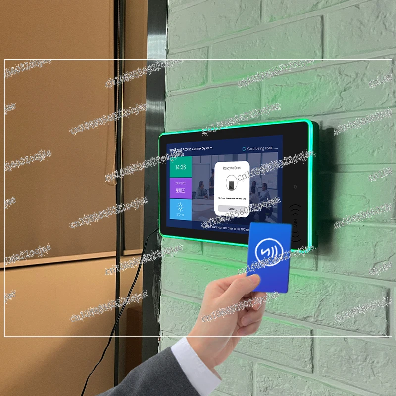 OEM 벽 마운트 10.1 인치 터치 POE 전원 주변 LED 조명, 이더넷 rfid NFC 안드로이드 태블릿 PC, 회의실 예약