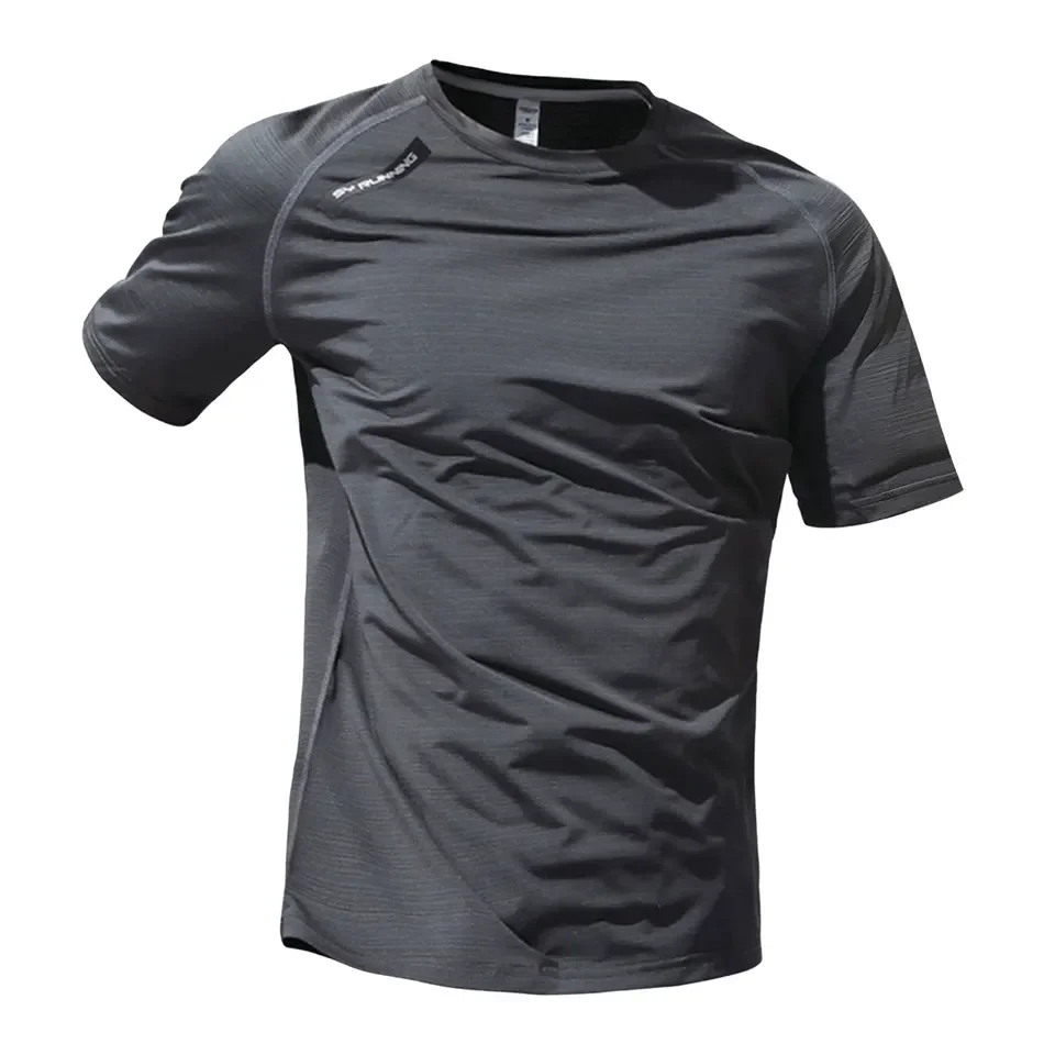 Men's Sports T-Shirt Summer Thin Quick Drying Breathable Fitness Tees Lightweight Short Sleeved