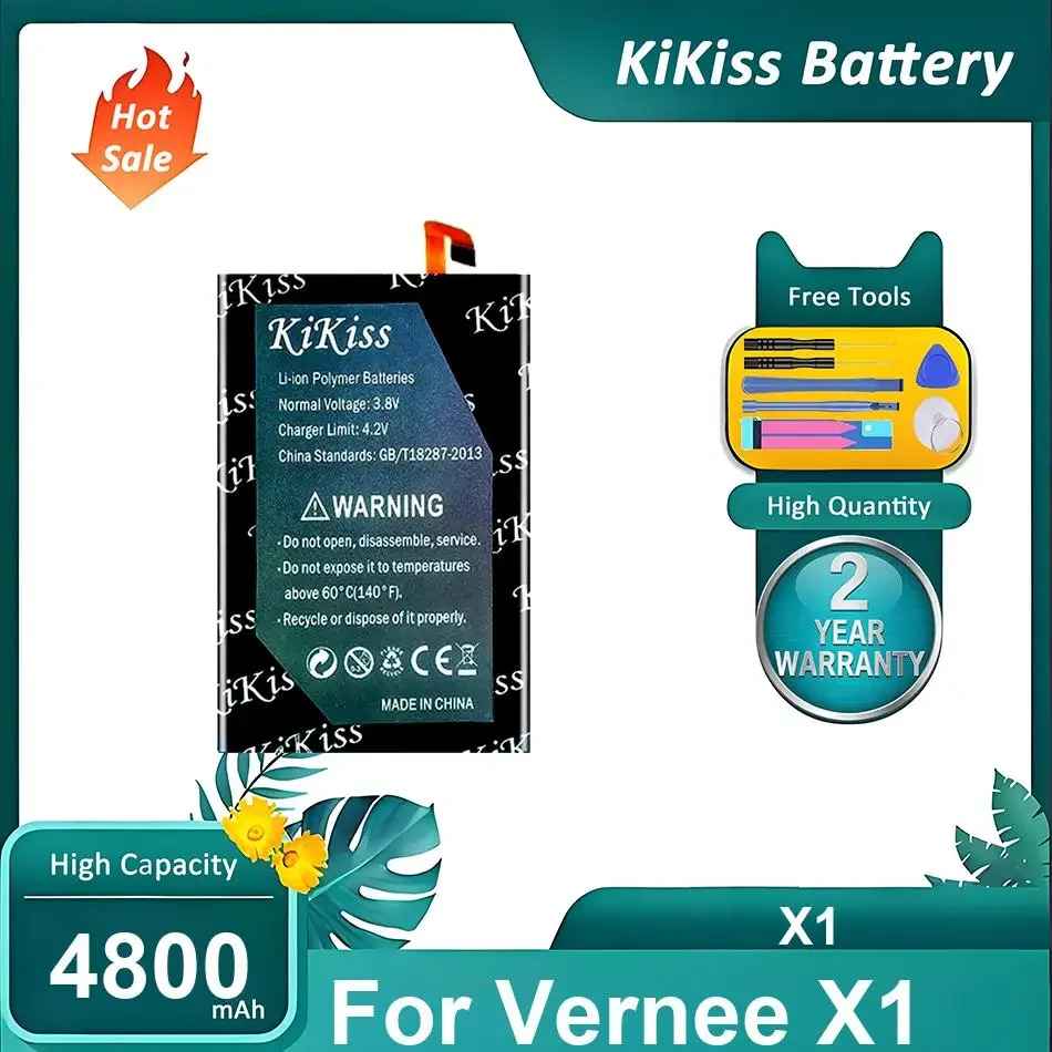

Мощный аккумулятор для мобильного телефона Vernee X1, X1, 4800 мАч