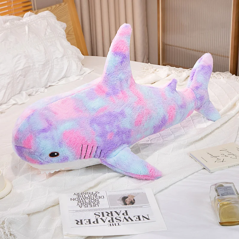 15-140cm Kawaii Shark Plush Toy Big Stuffed Animal Super Soft Colorful Doll Whale Large Long Sleeping Pillow Party Gift for Kids