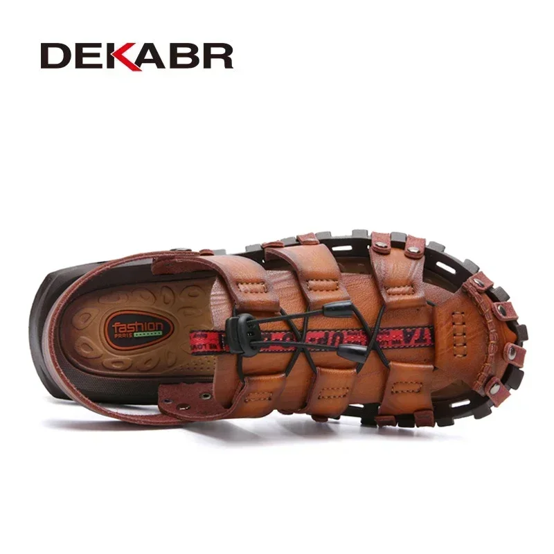 DEKABR Summer Men's Sandals Beach Shoes Summer Leisure Beach Roman Men Outdoor Sandals High Quality Soft Bottom Sandals Slippers