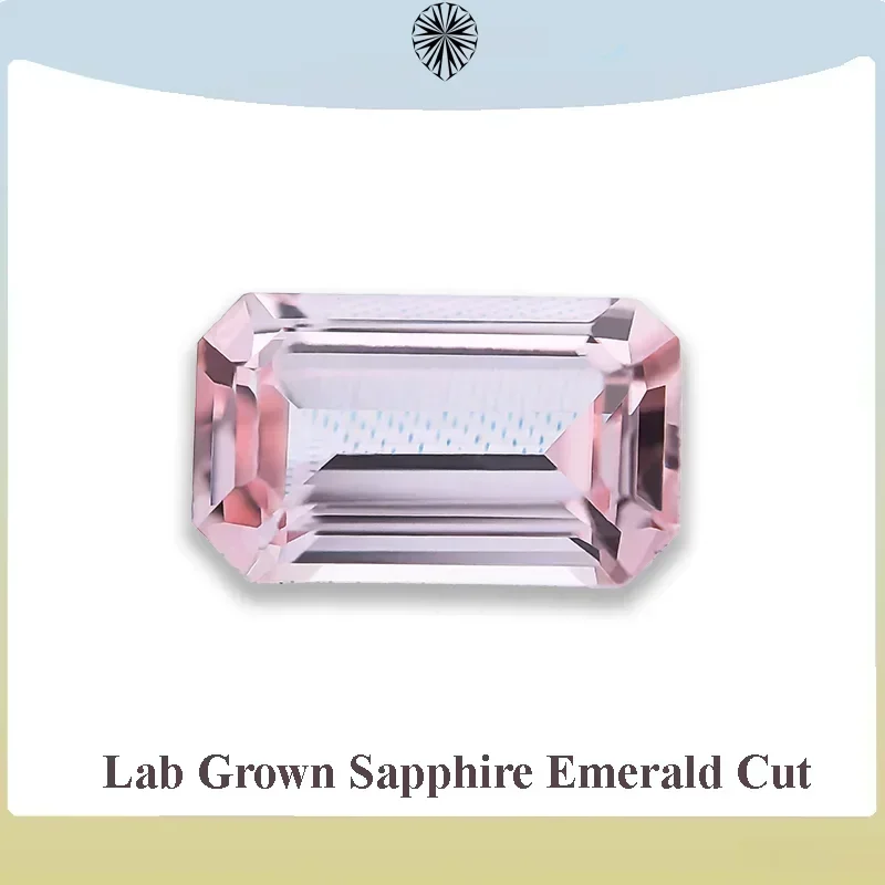 Top Lab Grown Sapphire Emerald Cut Morgan Pink VVS1 Charms Gemstone for DIY Jewelry Making Materials Selectable AGL Certificate