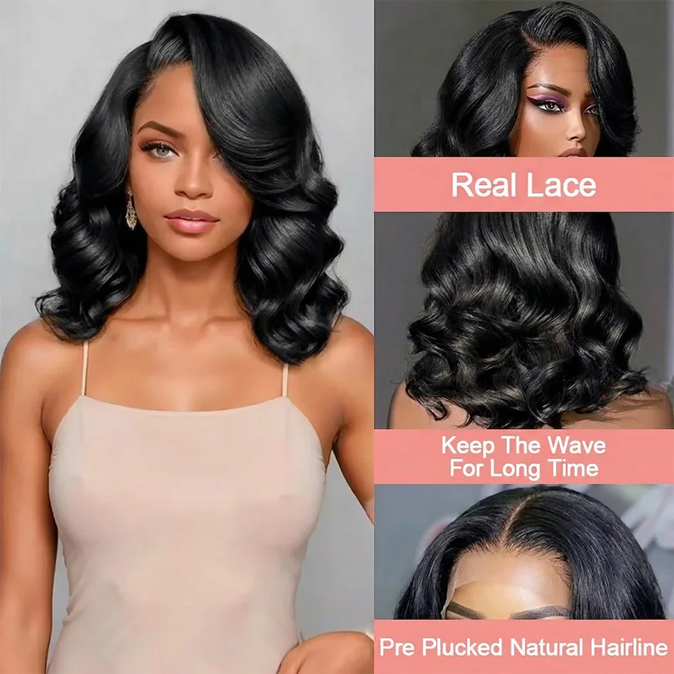 

Парик Bob Wig Body Wave 13x6 с кружевной передней частью, бразильский, готовый к носке, 5x5, без клея, из натуральных волос, предварительно нарезанный, без клея, для женщин, с предварительно выщипанными волосами.
