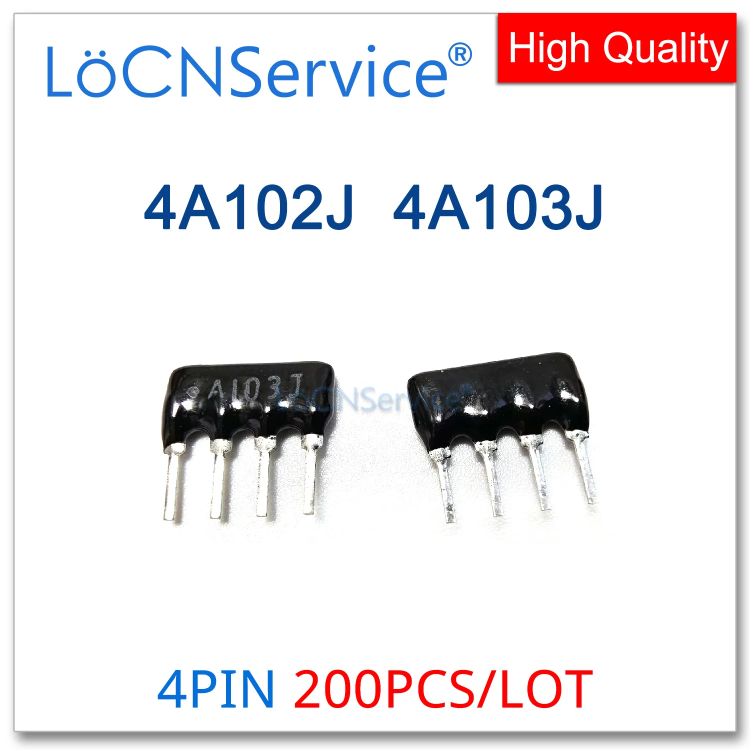 ตัวต้านทานเครือข่าย4PIN 200ชิ้นตัวต้านทานอาร์เรย์แบบจุ่ม4A102J 4A102G 4A103G 4A103J 102 1K 10K โอห์ม103JP 102JP A04