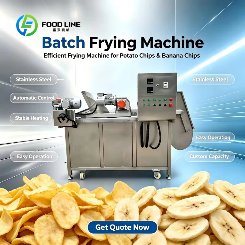 Customized Industrial Stainless Steel Electric Automatic Stir Fry Machine for Potato Banana Chips Peanut Snack Frying Machine