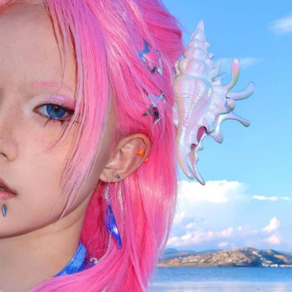 Головной убор, сладкий жемчужный цвет, коготь для волос, акриловая смола, раковина, зажим в виде акулы, корейский стиль, серия Ocean, женские волосы, коготь для женщин