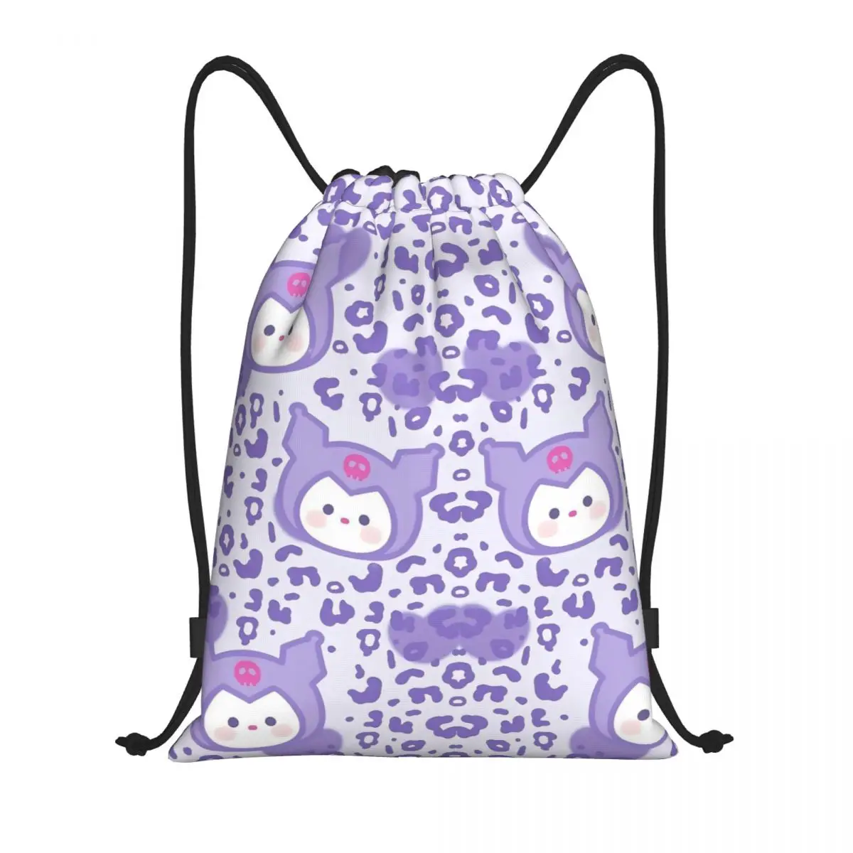 

Custom Kuromi Drawstring Backpack Women Men Sport Gym Sackpack Foldable Little Devil Training Bag Sack