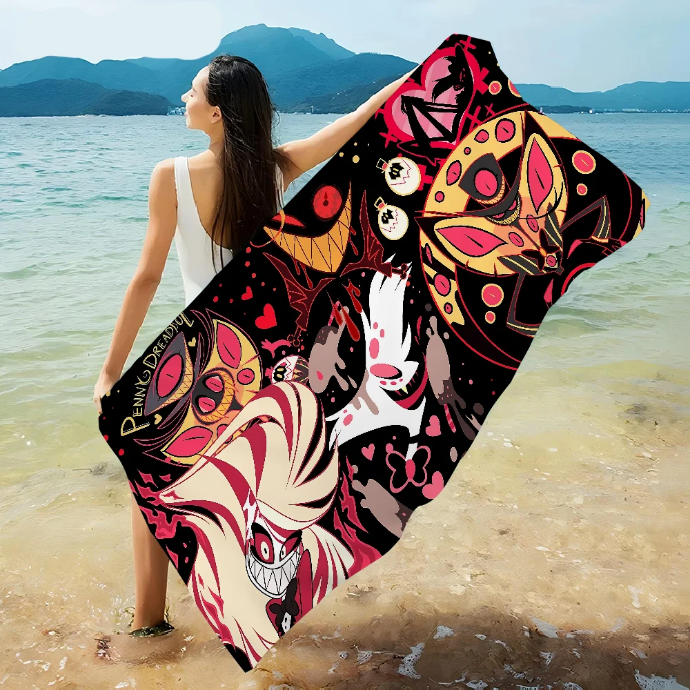 

H-Helluva Boss Blitzo Cartoon Cartoon Beach Towel Cute Kawaii Room Decor Bath Girls Children Hand Towels For Bathroom Shower