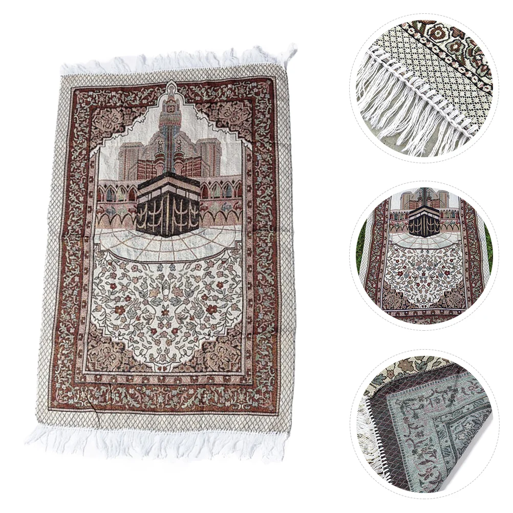 Muslim Prayer Blanket Runner Rug Aesthetic Mats Jute Carpet Pocket Islamic Beads Kids Rugs Cotton Area