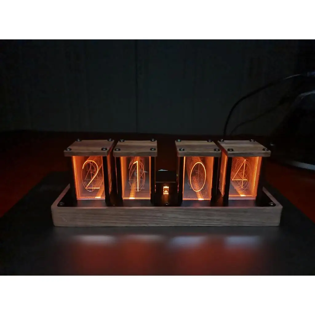 Colorful Nixie Tube Clock LED Desk Clock Vintage Glow Tube Gift Color Changing