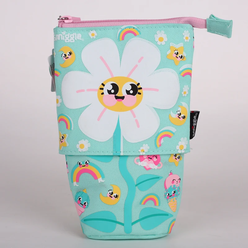 Smiggle Children Wallet Cute Girl Meal Bags Crossbody Kawaii White Sunflower Backpack School Student Extendable Pencil Case