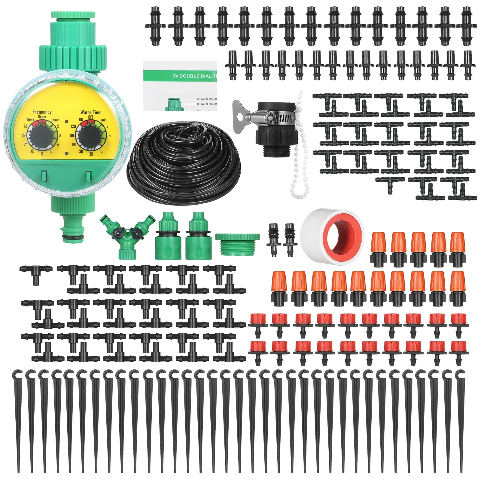 Automatic Plant Watering System Kit | Timer + Nozzles | 40m Tubing