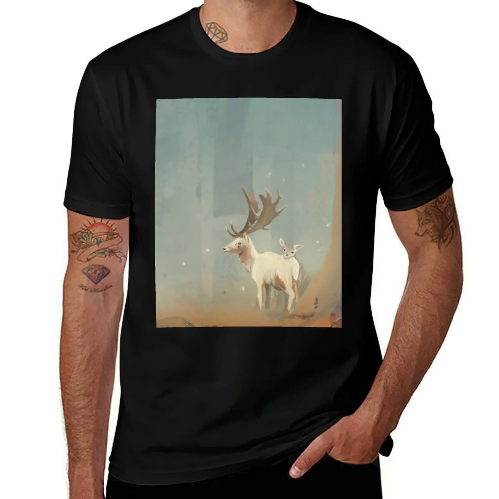 Deer T-Shirt man clothes essential t shirt plus size tops blacks men clothing