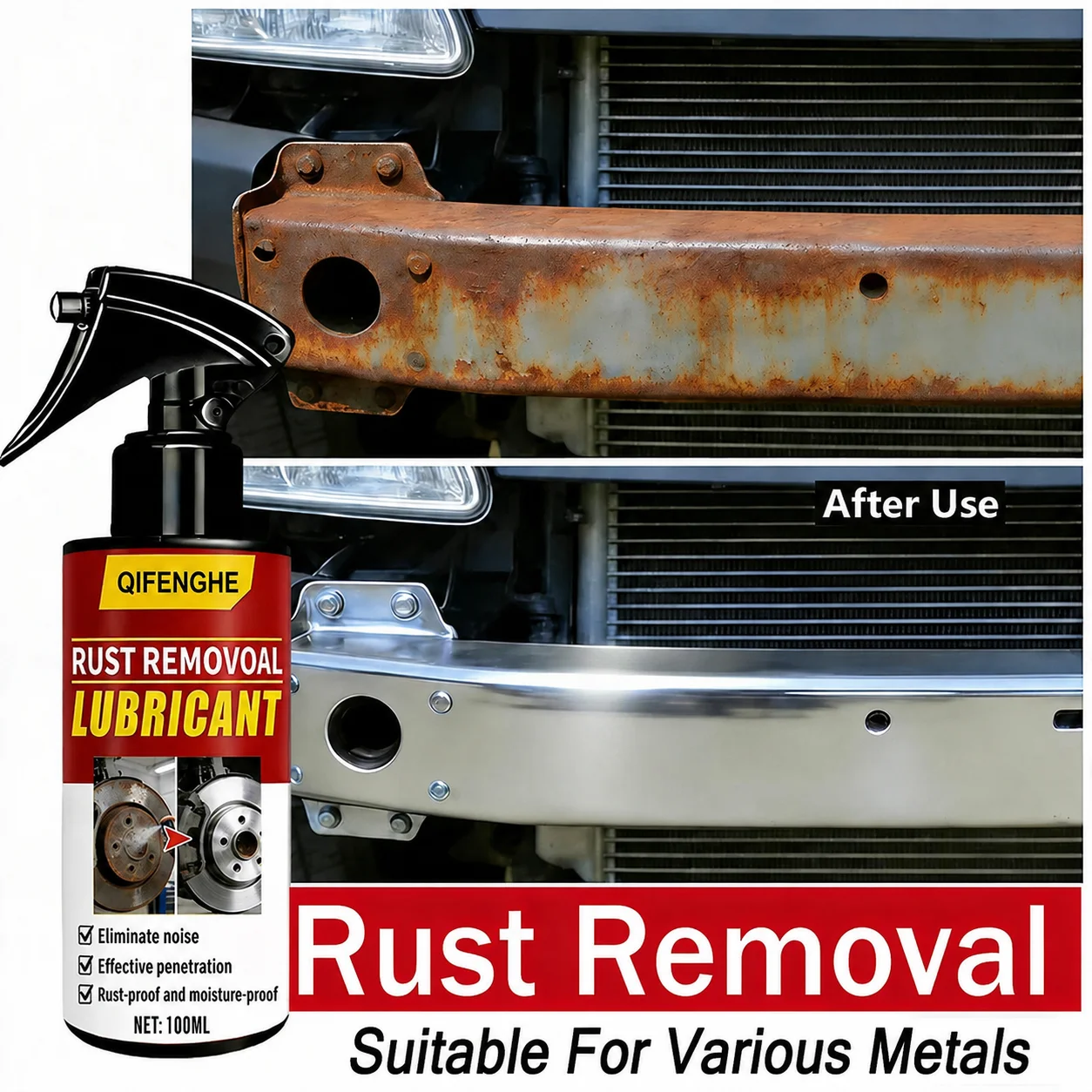 Leistungsstarkes Auto-Rostentfernungsspray mit großer Kapazität – für Auspuffanlagen/Radpflege, Metallpulverentferner. – Detail 10