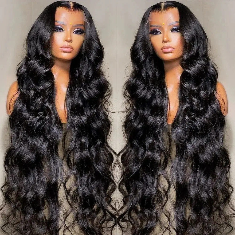 Nadine 13x6 Body Wave Lace Front Human Hair Wigs 32 40 Inch Brazilian Remy Transparent 360 Hd Lace Frontal Wigs For Black Women