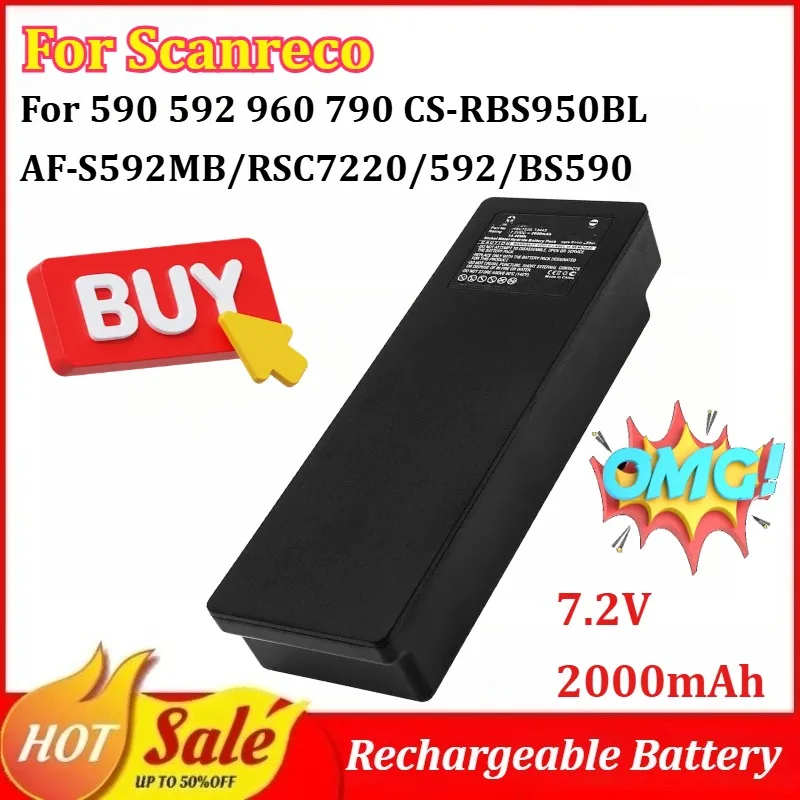

Аккумулятор 7.2V 2000mAh для пультов дистанционного управления Scanreco 590, 592, 960, 790, CS-RBS950BL, AF-S592MB/RSC7220/592/BS590, перезаряжаемый