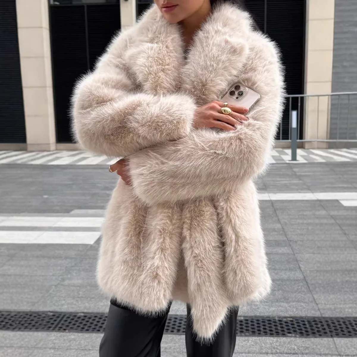 Women's winter clothing European and American environmentally friendly fox fur jacket loose furry clothes winter women's clothin