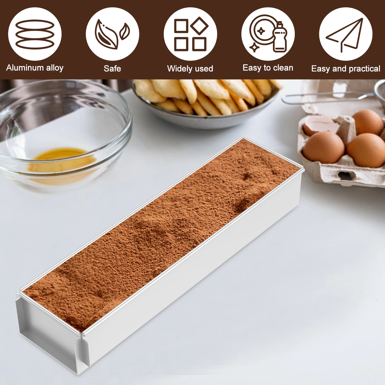 Rectangle Cake Pan Nonstick Tiramisu Pan Cake Baking Tray Aluminum Alloy Tiramisu Dessert Making Molds for Tiramisu Cheesecake